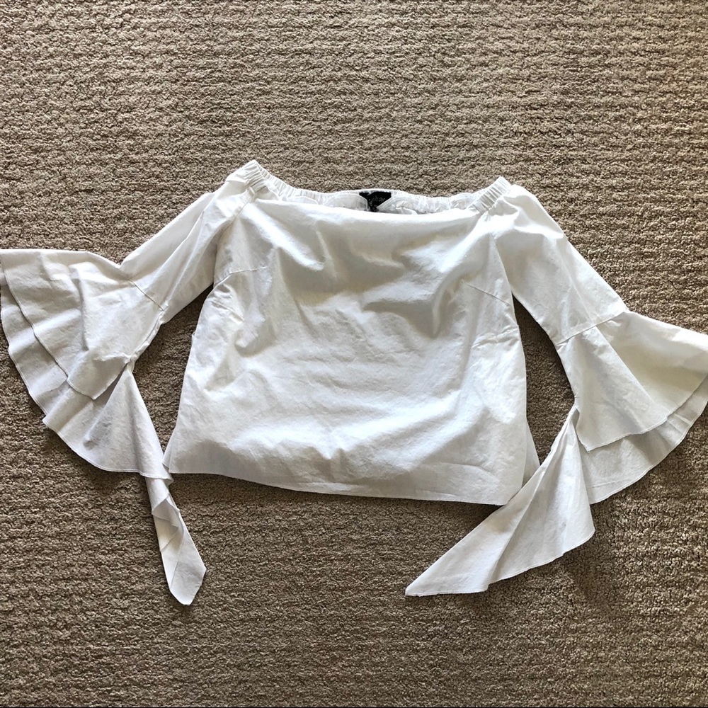 off the shoulder white top